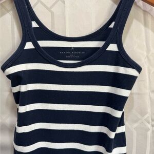 Banana Republic Striped Navy and White Tank